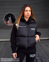 Lifestyle Damen Oversized Weste gefüttert, mit Reißverschluss schwarz by SAEBIS®