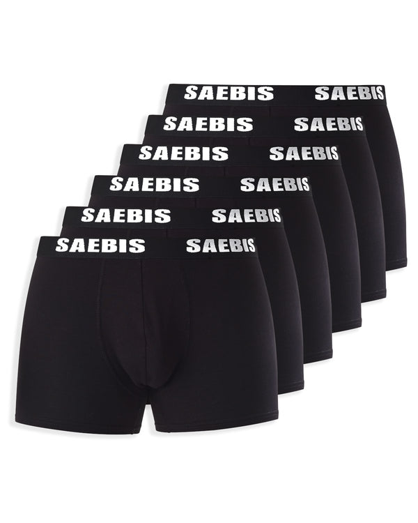 Herren Boxershorts aus Baumwolle schwarz by SAEBIS®
