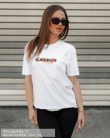 SAEBIS® стиль - Damen Oversized T-Shirt weiß