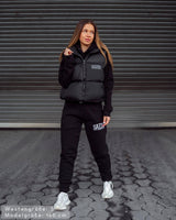 Lifestyle Damen Oversized Weste gefüttert, mit Reißverschluss schwarz by SAEBIS®