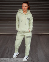 Lifestyle Damen Jogginghose mintgrün mit Stickerei by SAEBIS®