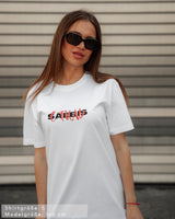 SAEBIS® стиль - Damen Oversized T-Shirt weiß