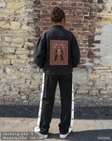 SAEBIS® Damen Oversized Jeansjacke schwarz washed
