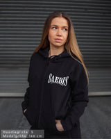 SAEBIS® 2.0 Damen Oversized Zip Hoodie schwarz mit Reißverschluss