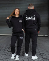 SAEBIS® 2.0 Herren Zip Hoodie schwarz mit Reißverschluss