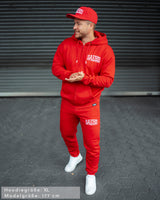 Lifestyle Herren Zip Hoodie rot mit Stickerei by SAEBIS®