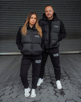 Lifestyle Damen Oversized Weste gefüttert, mit Reißverschluss schwarz by SAEBIS®