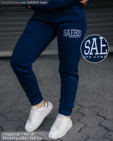 Lifestyle Damen Jogginghose navyblau mit Stickerei by SAEBIS®