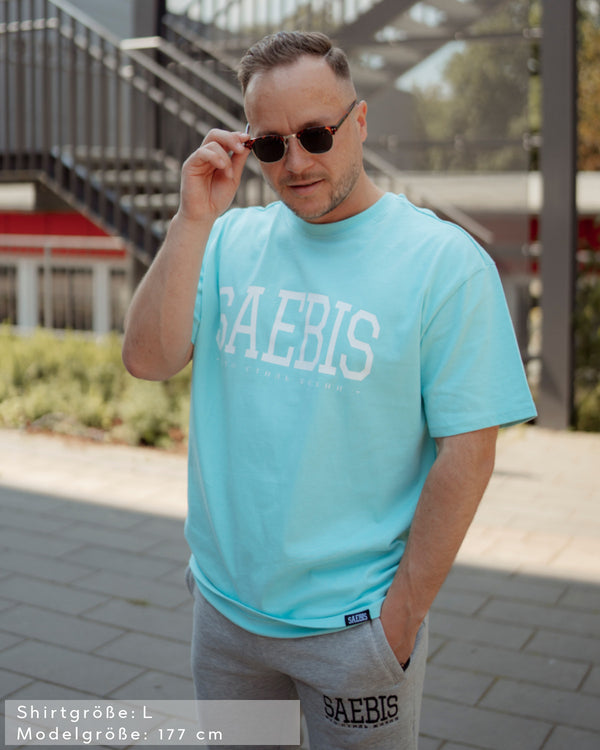 Lifestyle Herren Oversized T-Shirt eisblau by SAEBIS®