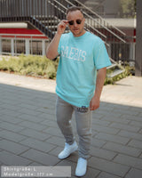 Lifestyle Herren Oversized T-Shirt eisblau by SAEBIS®
