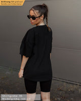 Lifestyle Damen Extra Oversized Premium T-Shirt schwarz II by SAEBIS®