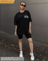 Lifestyle Damen Extra Oversized Premium T-Shirt schwarz by SAEBIS®