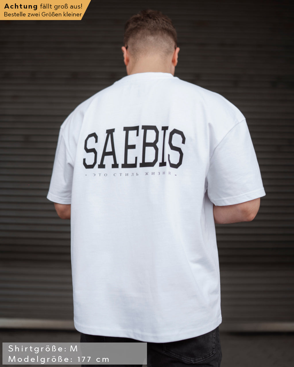 Lifestyle Herren Extra Oversized Premium T-Shirt weiß by SAEBIS®