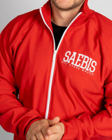 SAEBIS® SPORTS Herren Trainingsjacke rot mit Stickerei