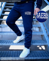 Lifestyle Herren Jogginghose navyblau mit Stickerei by SAEBIS®