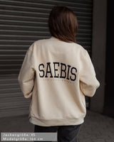 Lifestyle Damen Oversized College Jacke cremefarben by SAEBIS®