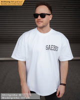 Lifestyle Herren Extra Oversized Premium T-Shirt weiß by SAEBIS®