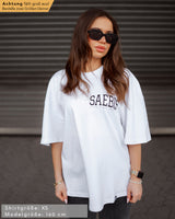 Lifestyle Damen Extra Oversized Premium T-Shirt weiß by SAEBIS®