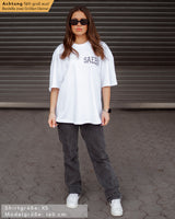 Lifestyle Damen Extra Oversized Premium T-Shirt weiß by SAEBIS®