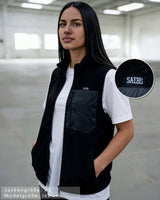Lifestyle Damen Oversized Teddy Weste mit Stehkragen by SAEBIS®