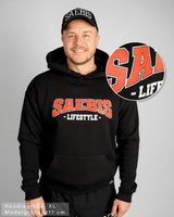 SAEBIS® 90's Lifestyle Herren Hoodie schwarz