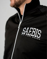 SAEBIS® SPORTS Herren Trainingsjacke schwarz mit Stickerei