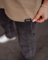 Lifestyle Damen Extra Oversized Premium T-Shirt karamellfarben by SAEBIS®