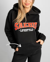 SAEBIS® 90's Lifestyle Damen Oversized Hoodie schwarz