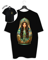 QASAQ GIRL BRUNETT - Damen Oversized T-Shirt schwarz by SAEBIS®