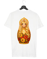 SLAVIC GIRL BLOND - Damen Oversized T-Shirt weiß by SAEBIS®