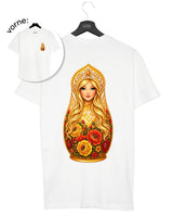 SLAVIC GIRL BLOND - Damen Oversized T-Shirt weiß by SAEBIS®
