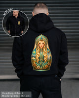 QASAQ GIRL BLOND - Herren Extra-Oversized Zip Hoodie mit Reißverschluss schwarz by SAEBIS®