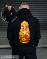 SLAVIC GIRL BLOND - Herren Extra-Oversized Zip Hoodie mit Reißverschluss schwarz by SAEBIS®