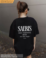 SAEBIS® Slavic Brand Damen Extra Oversized Premium T-Shirt schwarz