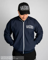 SAEBIS® SPORTS Herren Trainingsjacke navyblau mit Stickerei