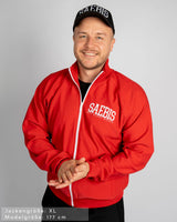 SAEBIS® SPORTS Herren Trainingsjacke rot mit Stickerei