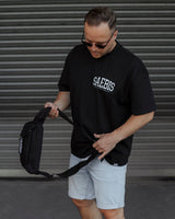 Lifestyle Bauchtasche schwarz mit zwei Fächern by SAEBIS®