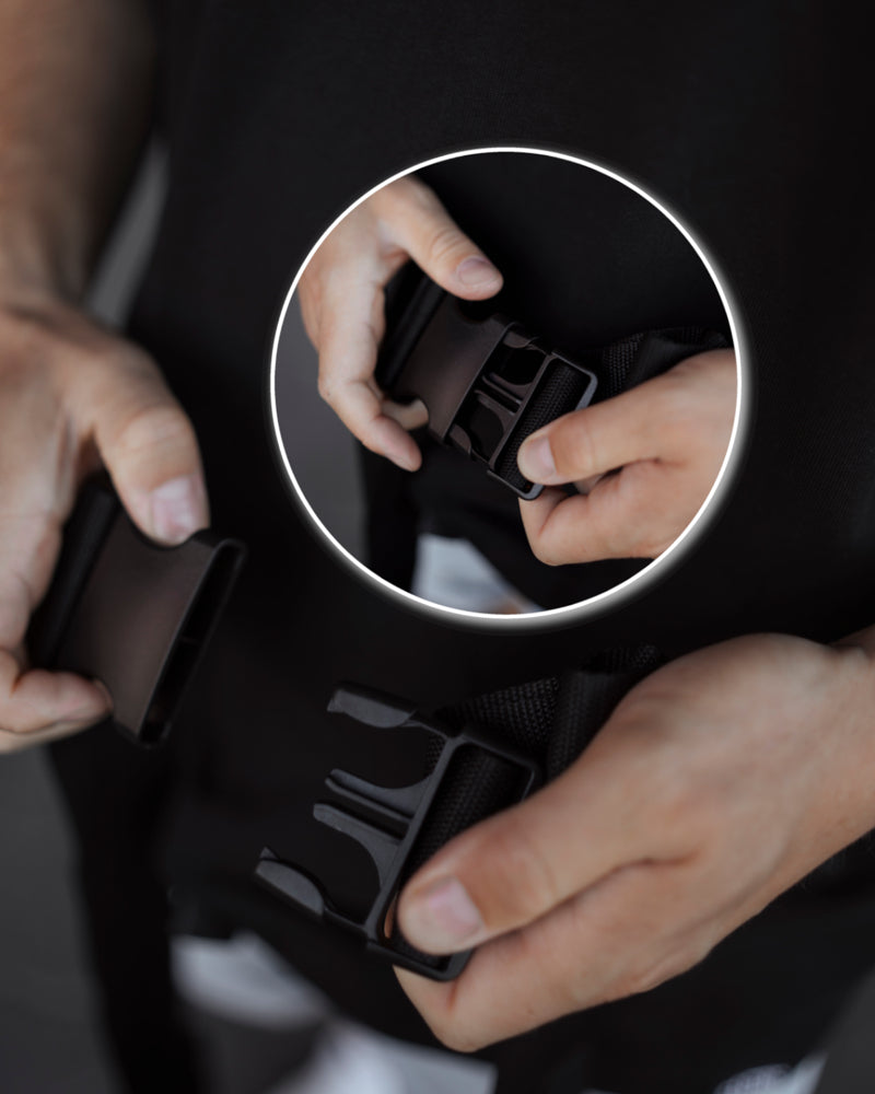 Lifestyle Bauchtasche schwarz mit zwei Fächern by SAEBIS®