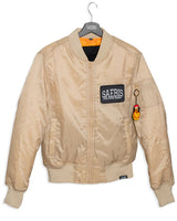 Lifestyle Damen Oversized Bomber Jacke gefüttert, mit Reißverschluss beige by SAEBIS®