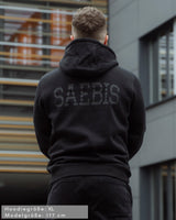 Lifestyle All Black Herren Zip Hoodie mit Reißverschluss by SAEBIS®