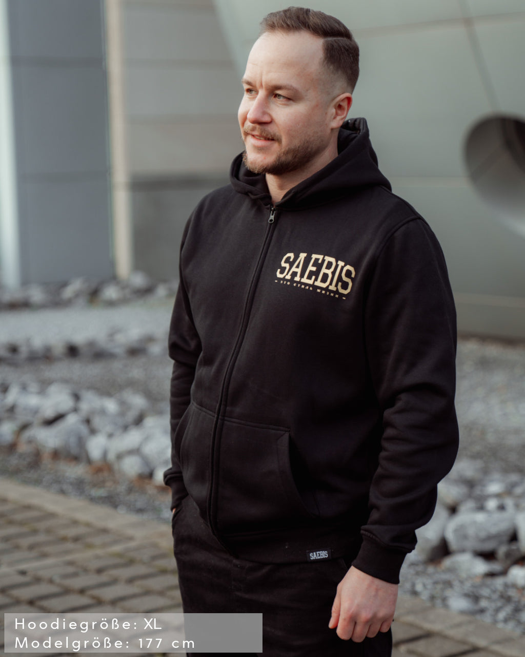 Lifestyle Herren Zip Hoodie Gold Edition mit Reißverschluss by SAEBIS®