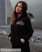 Lifestyle Damen Oversized Zip Hoodie Gold Edition mit Reißverschluss by SAEBIS®