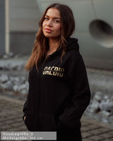 Это стиль жизни - Damen Oversized Zip Hoodie Gold Edition mit Reißverschluss by SAEBIS®