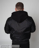 Lifestyle Herren Bomber Jacke gefüttert, mit Reißverschluss schwarz by SAEBIS®
