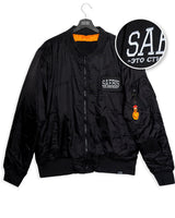 Lifestyle Herren Bomber Jacke gefüttert, mit Reißverschluss schwarz by SAEBIS®