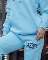 Lifestyle Damen Oversized Hoodie babyblau mit Stickerei by SAEBIS®