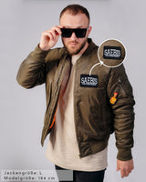 Lifestyle Herren Bomberjacke gefüttert, mit Reißverschluss olivfarben by SAEBIS®