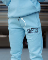 Lifestyle Damen Jogginghose babyblau mit Stickerei by SAEBIS®