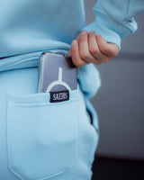 Lifestyle Damen Jogginghose babyblau mit Stickerei by SAEBIS®