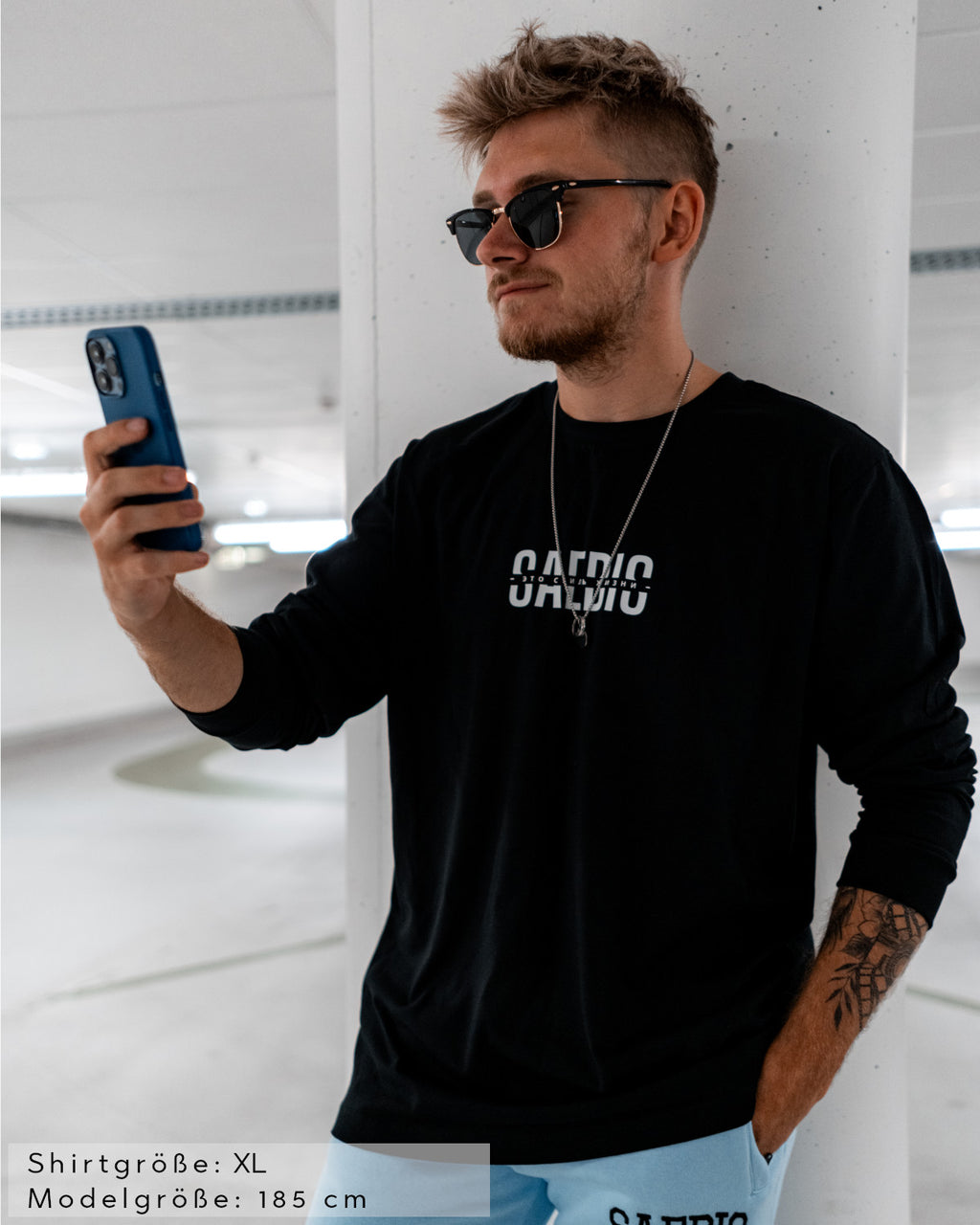 Это стиль жизни - Herren Langarm-Shirt schwarz by SAEBIS®